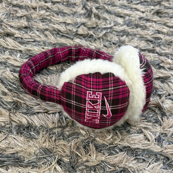 Nike Accessories - Nike Pink Plaid Earmuffs, Adjustable Length